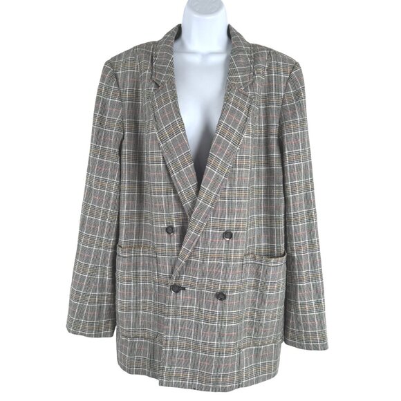 Maeve Lilith Oversized Blazer Jacket Size 14 Herringbone Cotton Blend CJ-2160 - Picture 1 of 12